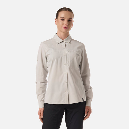 Camisa Mujer Rosselot Long Sleeve Q-Dry Shirt Gris Claro Lippi