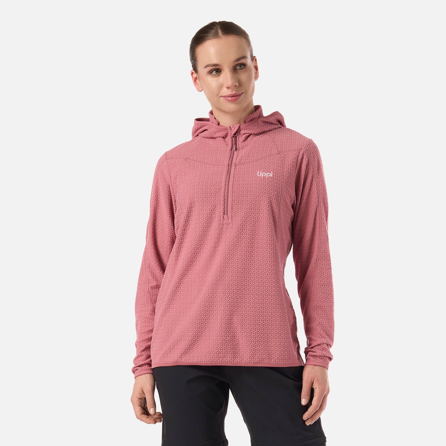Polerón Mujer Jacaranda Nano-F 1/4 Zip Hoody Rosa Oscuro Lippi
