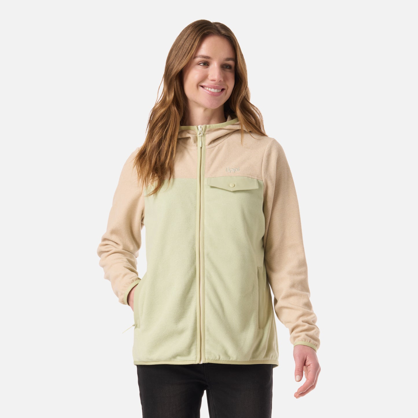 Polar Mujer Fireplace Full Zip Hoody Sweatshirt Crema Lippi