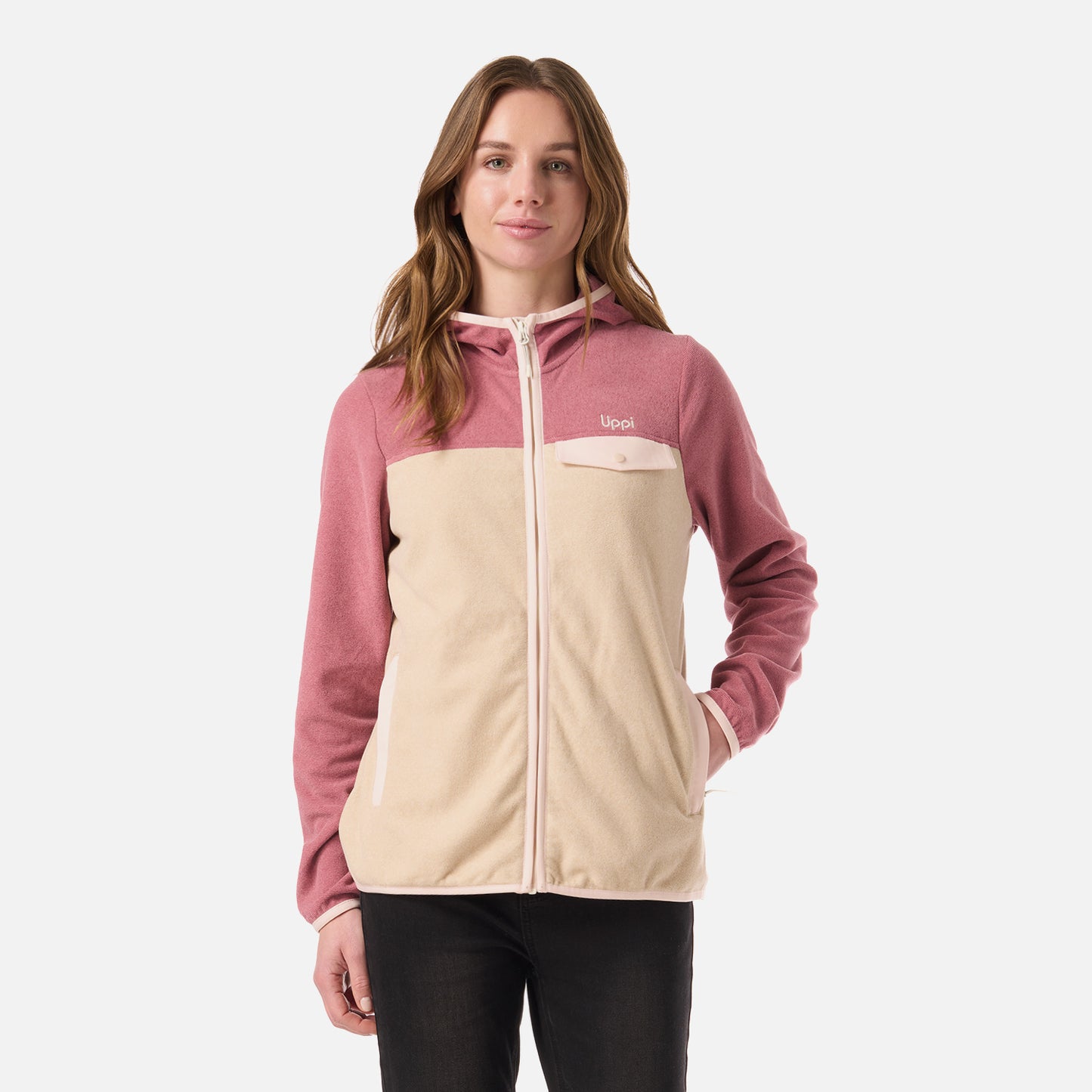 Polar Mujer Fireplace Full Zip Hoody Sweatshirt Rosa Oscuro Lippi