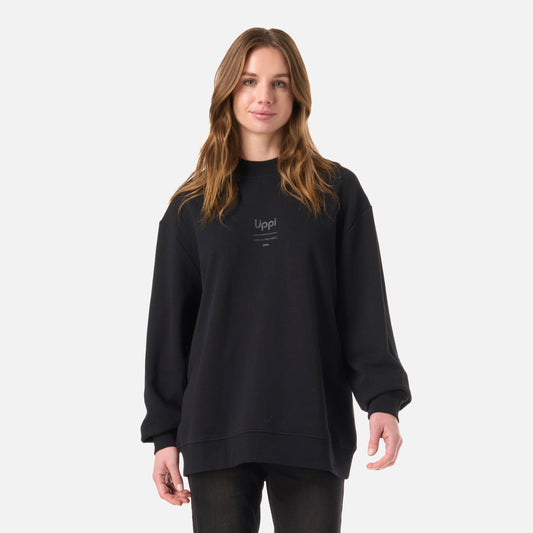 Polerón Mujer Ulmo Light Mid Point Crewneck Sweatshirt Negro Lippi
