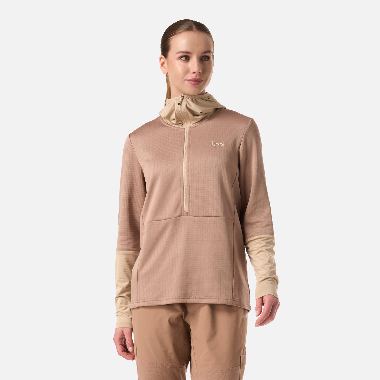 Polerón Mujer Maestri Nano-F 1/4 Zip Hoody Canela Lippi