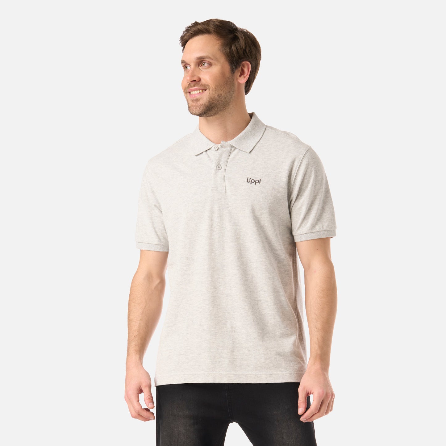 Polera Hombre First Class Elastic Polo Melange Gris Lippi