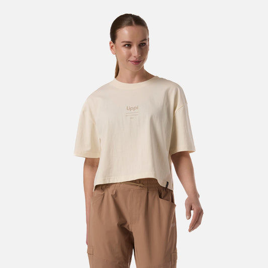 Polera Mujer Boulder Crop T-Shirt Crema Lippi