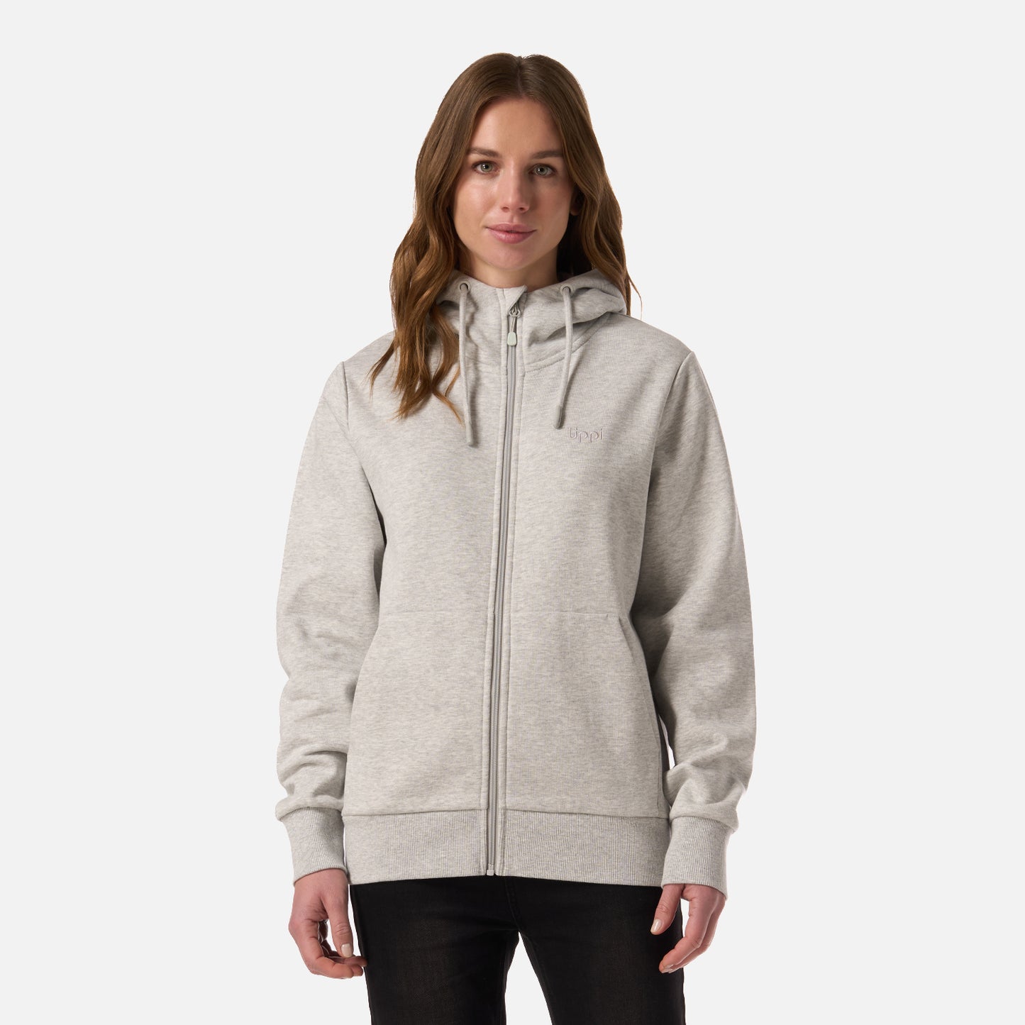 Polerón Mujer Ulmo Full Zip Hoody Sweatshirt Gris Melange Lippi