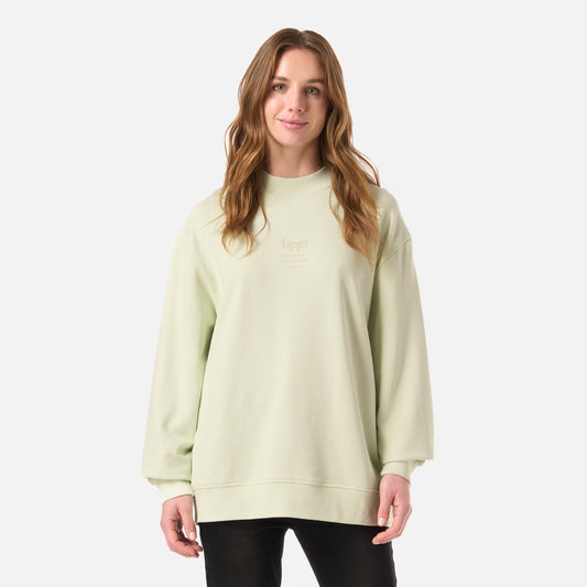 Polerón Mujer Ulmo Mid Point Crewneck Sweatshirt Gris Claro / Verde Agua Lippi