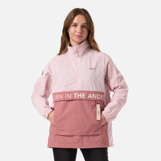 Chaqueta Mujer WindCity WindBreaker 1/4 Zip Jacket Rosa Claro Lippi