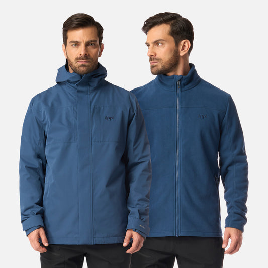 Chaqueta Hombre Tres Cruces Fusion-3 Hoody Jacket Azul Oscuro Lippi