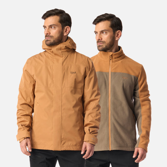 Chaqueta Hombre Tres Cruces Fusion-3 Hoody Jacket Cafe Claro Lippi