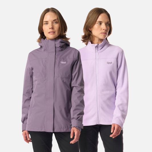 Chaqueta Mujer Tres Cruces Fusion-3 Hoody Jacket Violeta Lippi