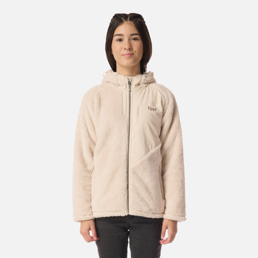 Polar Teen Girl Bear Shaggy-Pro Hoody Jacket Beige Lippi