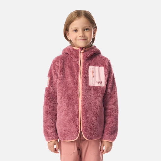 Polar Niña Bear Shaggy-Pro Hoody Jacket Rosa Oscuro Lippi