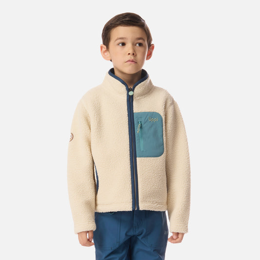 Polar Niño Glaciar Sherpa-Pro Jacket Beige / Azul Oscuro Lippi