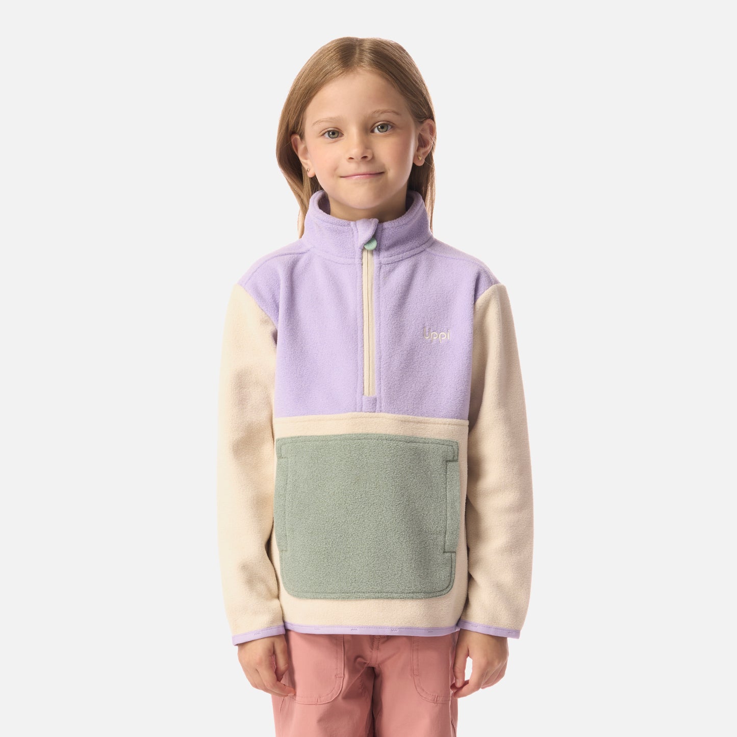 Polar Niña Forest 1/4 Zip Sweatshirt Beige Lippi
