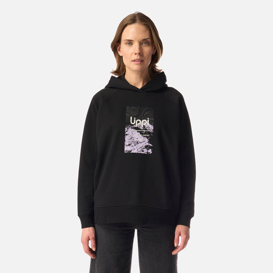 Polerón Mujer Insigne Hoody Sweatshirt Front Print Negro Lippi