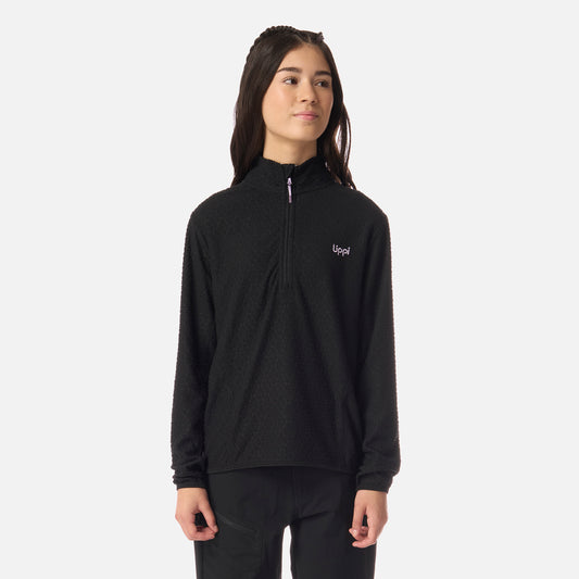 Polerón Teen Girl Mild Nano-F 1/4 Zip Negro Lippi