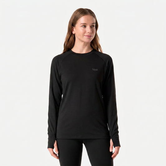 Primera Capa Mujer Skintec Warm Top Negro Lippi