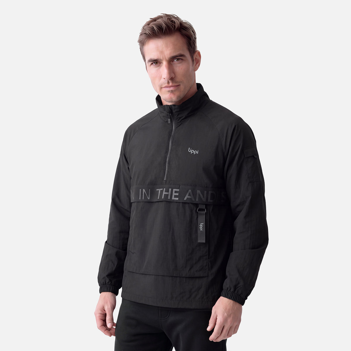 Chaqueta Hombre WindCity WindBreaker 1/4 Zip Jacket Negro Lippi
