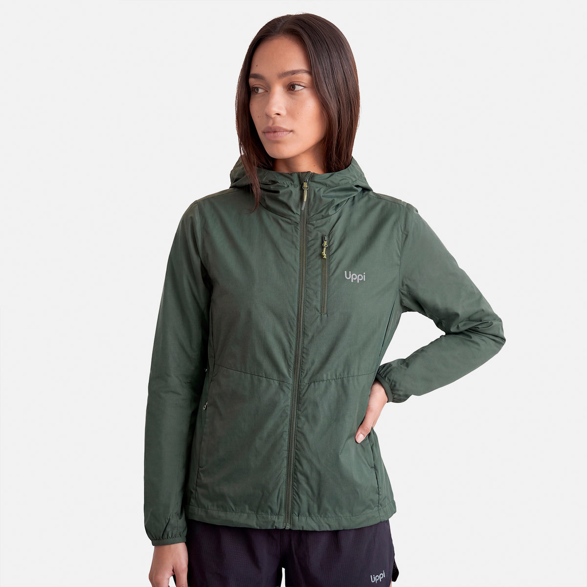 Chaqueta Mujer Nightfall SL Windbreaker Hoody Jacket Verde Militar Lippi