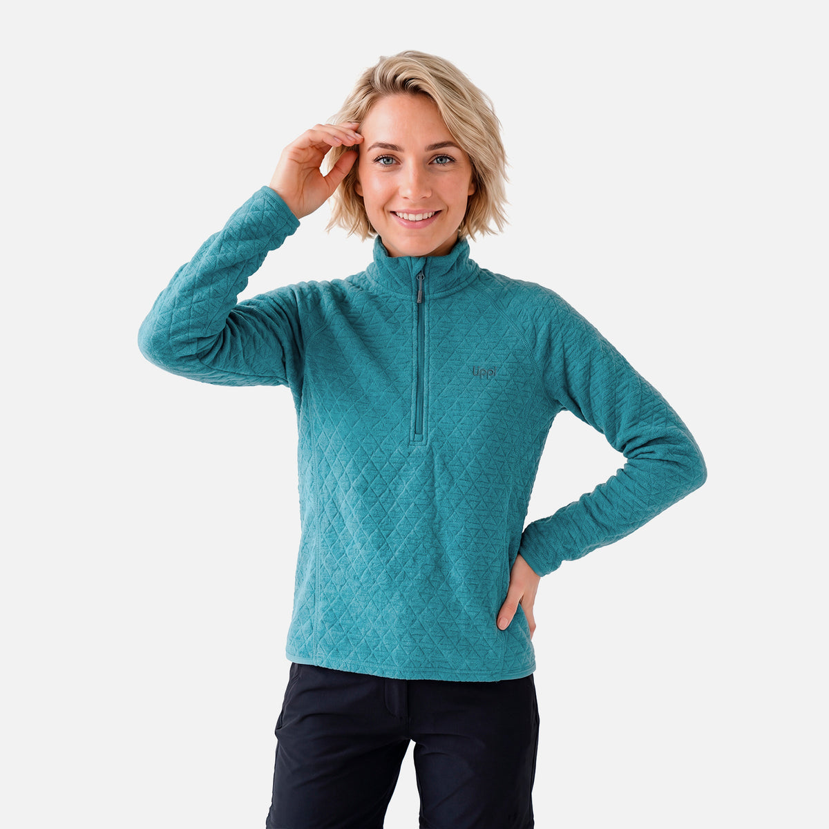 Polerón Mujer Jacaranda Nano-F 1/4 Zip Petroleo Claro Lippi