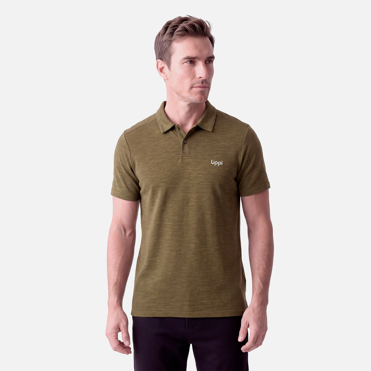 Polera Hombre B-Classic Seamless Polo Verde Oliva Lippi