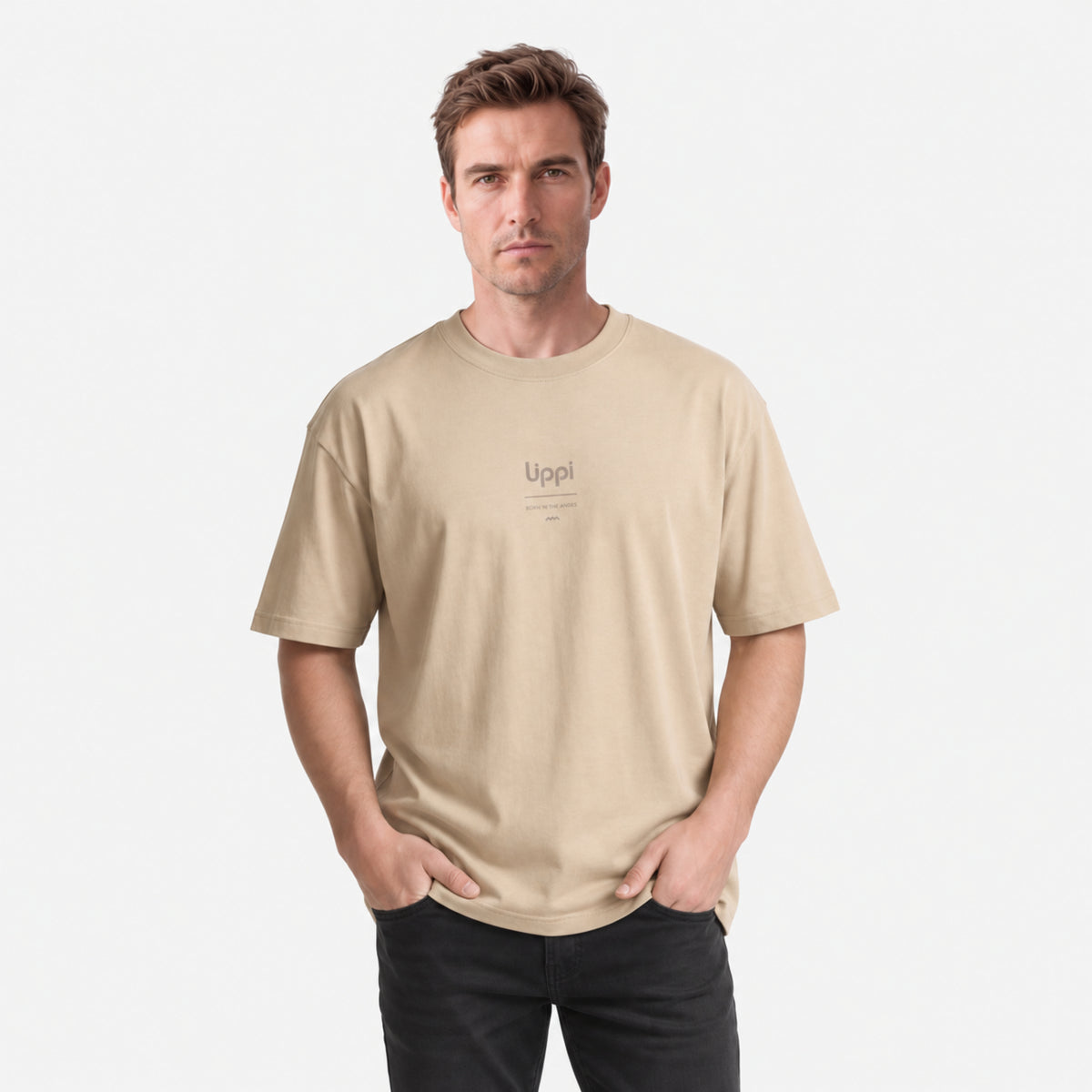 Polera Hombre Endura Cotton T-shirt Taupe Lippi