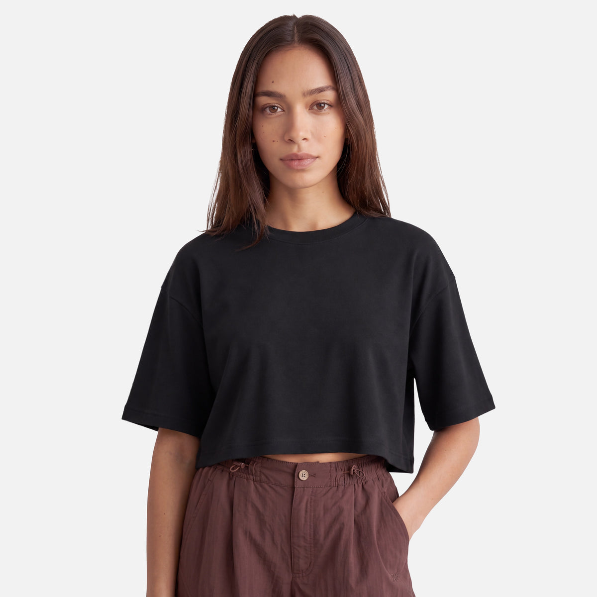 Polera Mujer Endura Crop T-Shirt Negro  Lippi