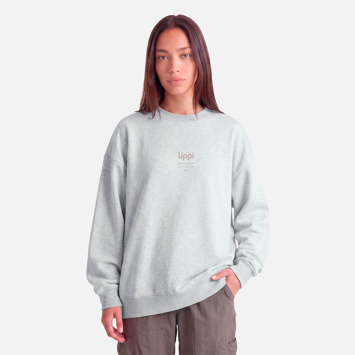 Polerón Mujer Ulmo Crewneck Sweatshirt Gris Melange Lippi