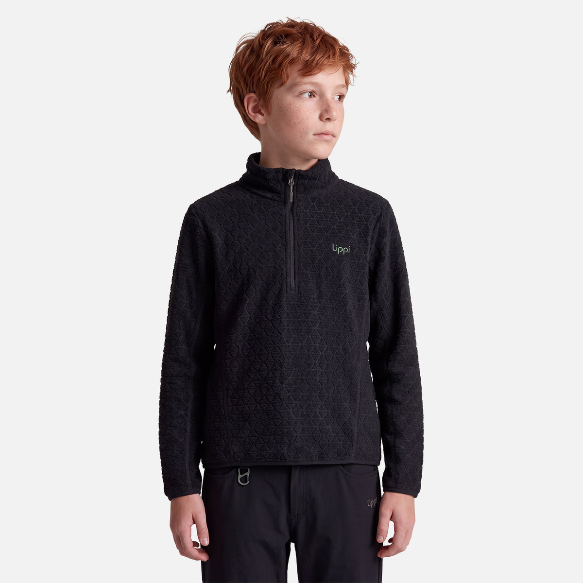 Polerón Teen Boy Jacaranda Nano-F 1/4 Zip Negro Lippi