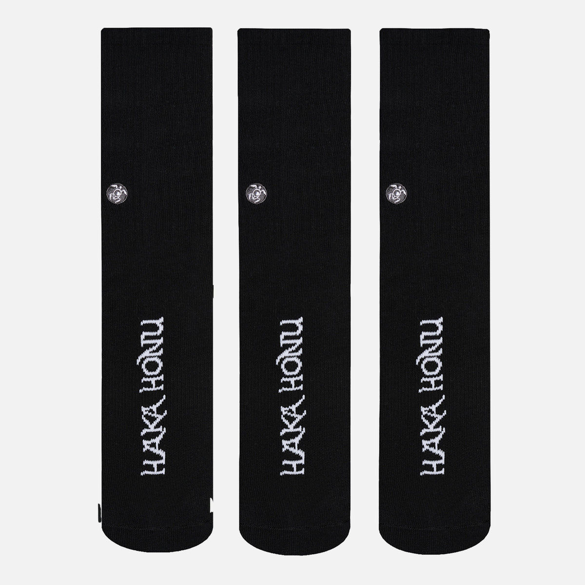 Calcetines Unisex Las Tres Puntas Pack Largo Full Negro Haka Honu