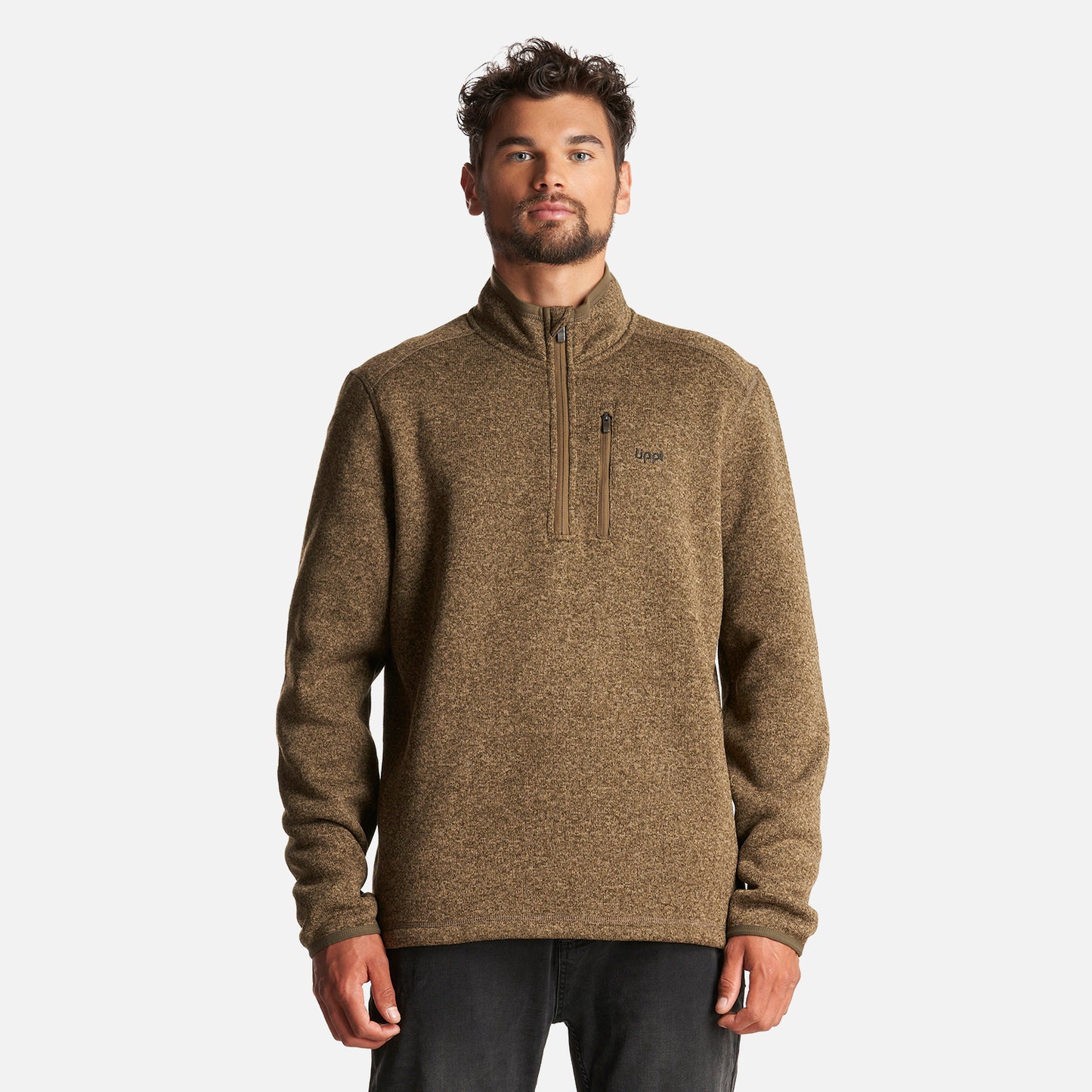 Poleron Hombre Coronado Therm-Pro Pullover Melange Verde Oscuro Lippi