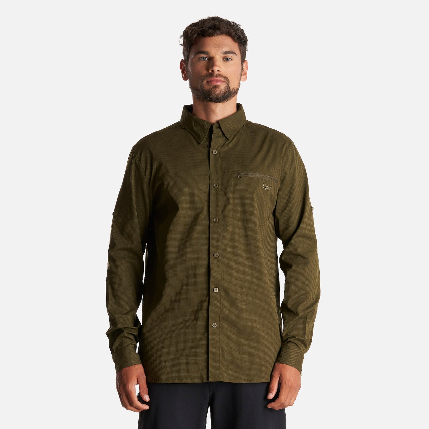 Camisa Hombre Rosselot Long Sleeve Q-Dry Shirt Verde Militar Lippi