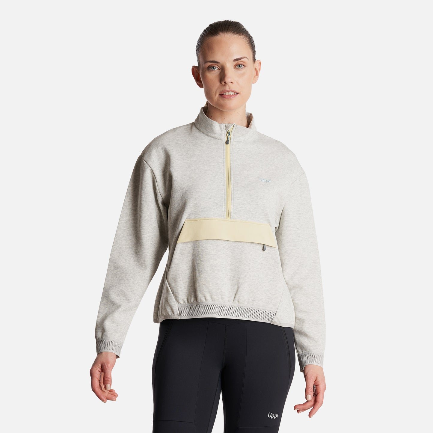 Poleron Mujer  DownStreet 1/4 Zip Sweatshirt Melange Gris Lippi