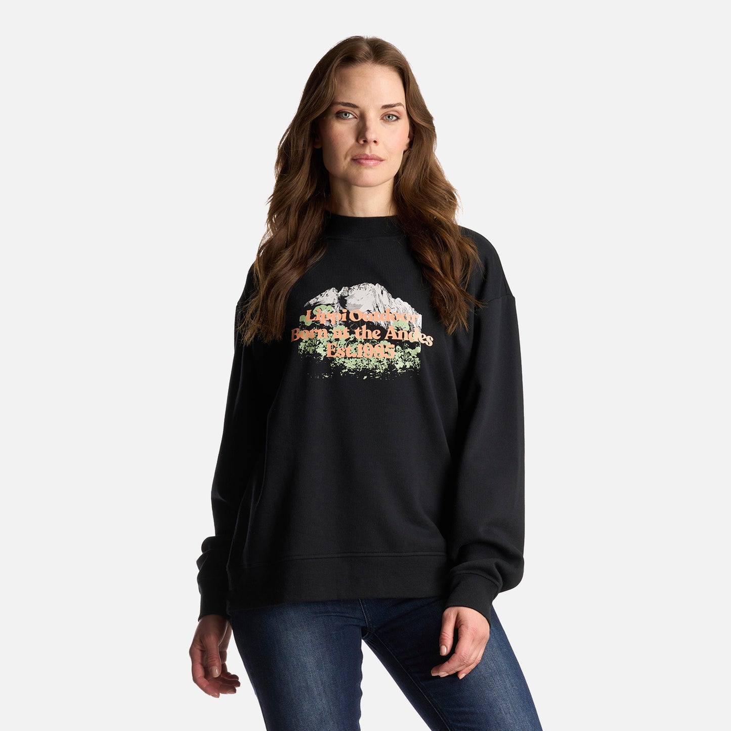 Poleron Mujer Insigne Crewneck Sweatshirt Front Print Negro Lippi
