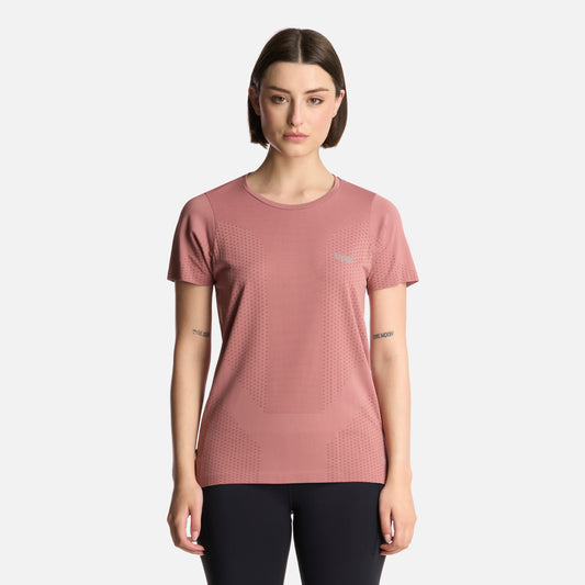 Polera Mujer 4 Run Seamless Trail Short Sleeve T-Shirt Rosa Oscuro Lippi