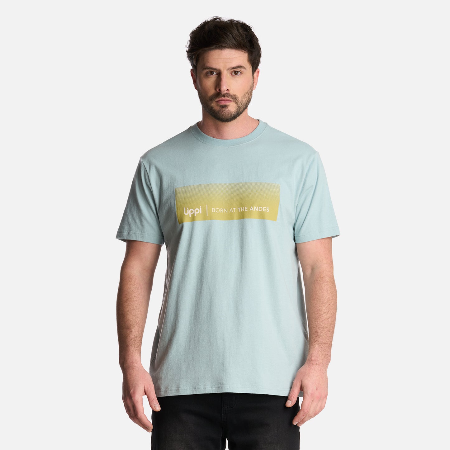 Polera Hombre Logo Lippi Front Print T-Shirt Celeste Lippi