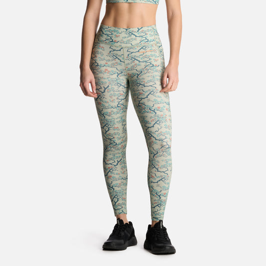 Calza Mujer Coihue Larga Print Menta Haka Honu