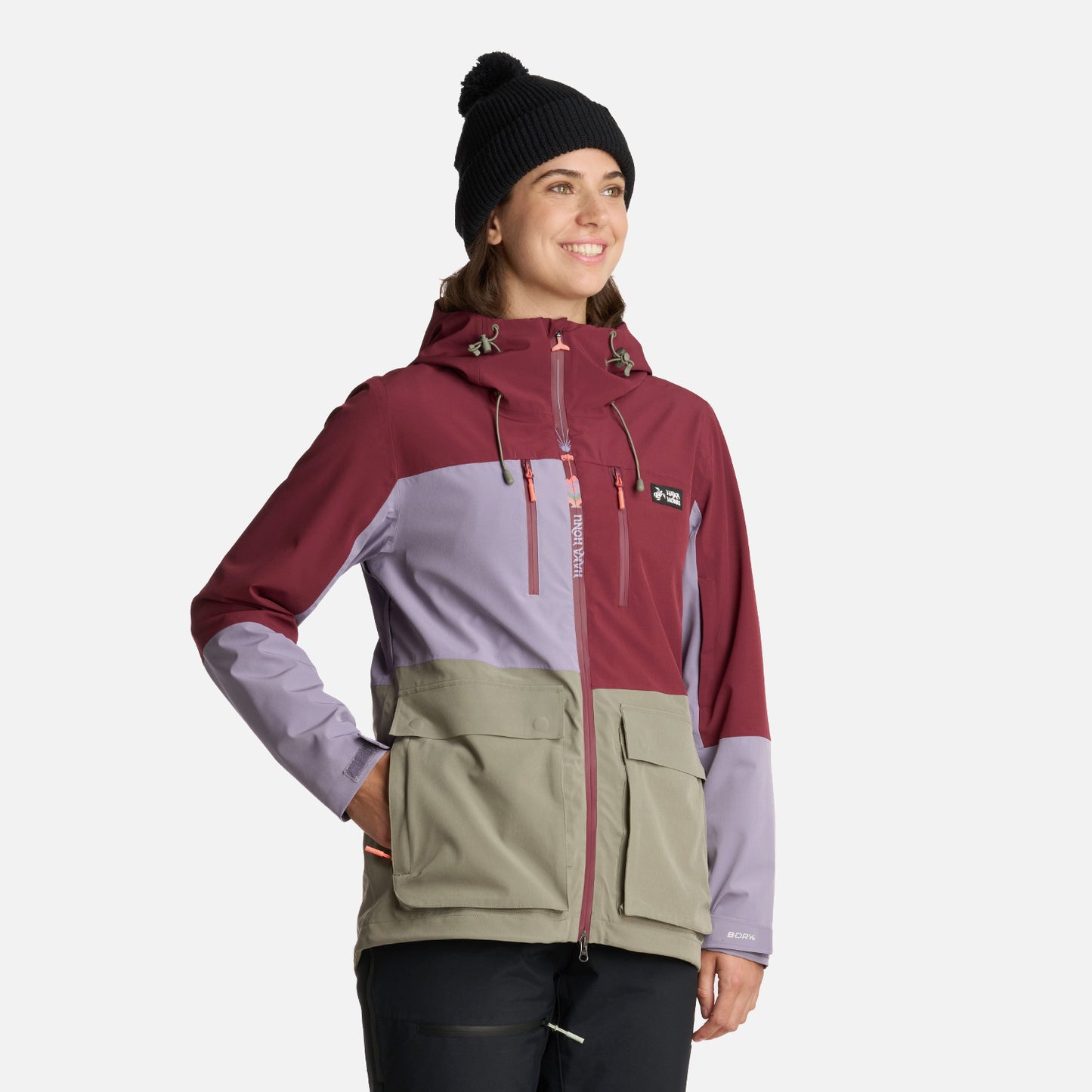 Chaqueta Mujer Viento Blanco Burdeo Haka Honu