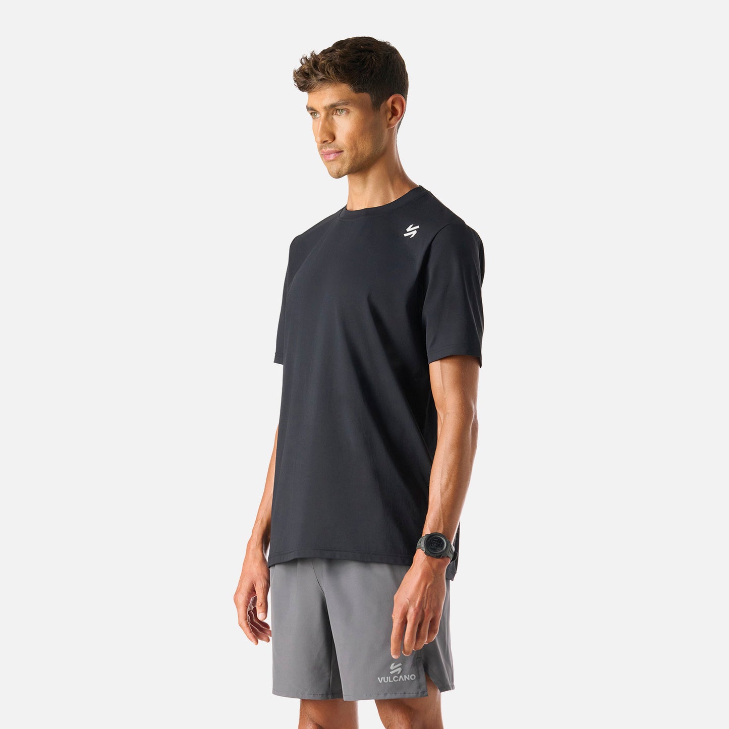 Polera Hombre Tempo T-Shirt Negro Vulcano