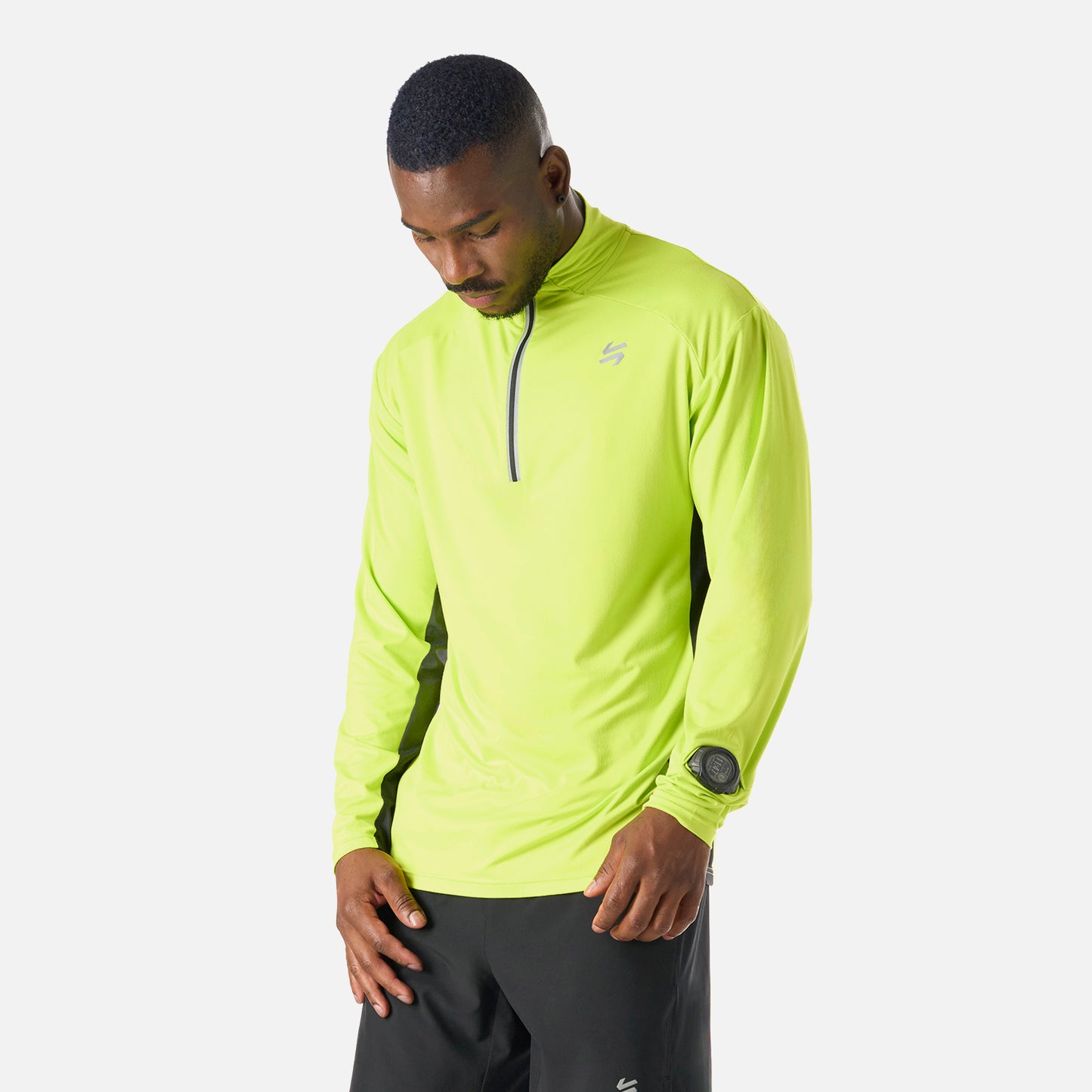 Polerón Hombre Tempo 1/4 Zip Midlayer Verde Lima Vulcano