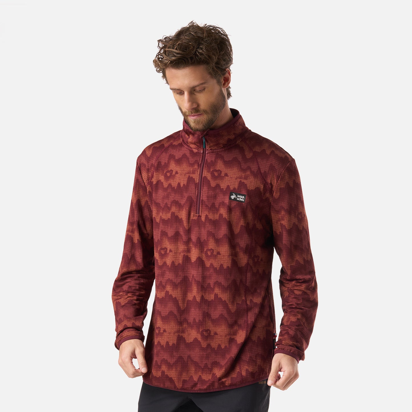 Polerón Hombre Taina Print Burdeo Haka Honu