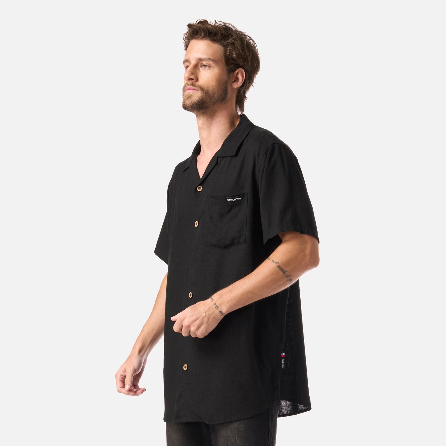 Camisa Hombre Linaje Negro Haka Honu