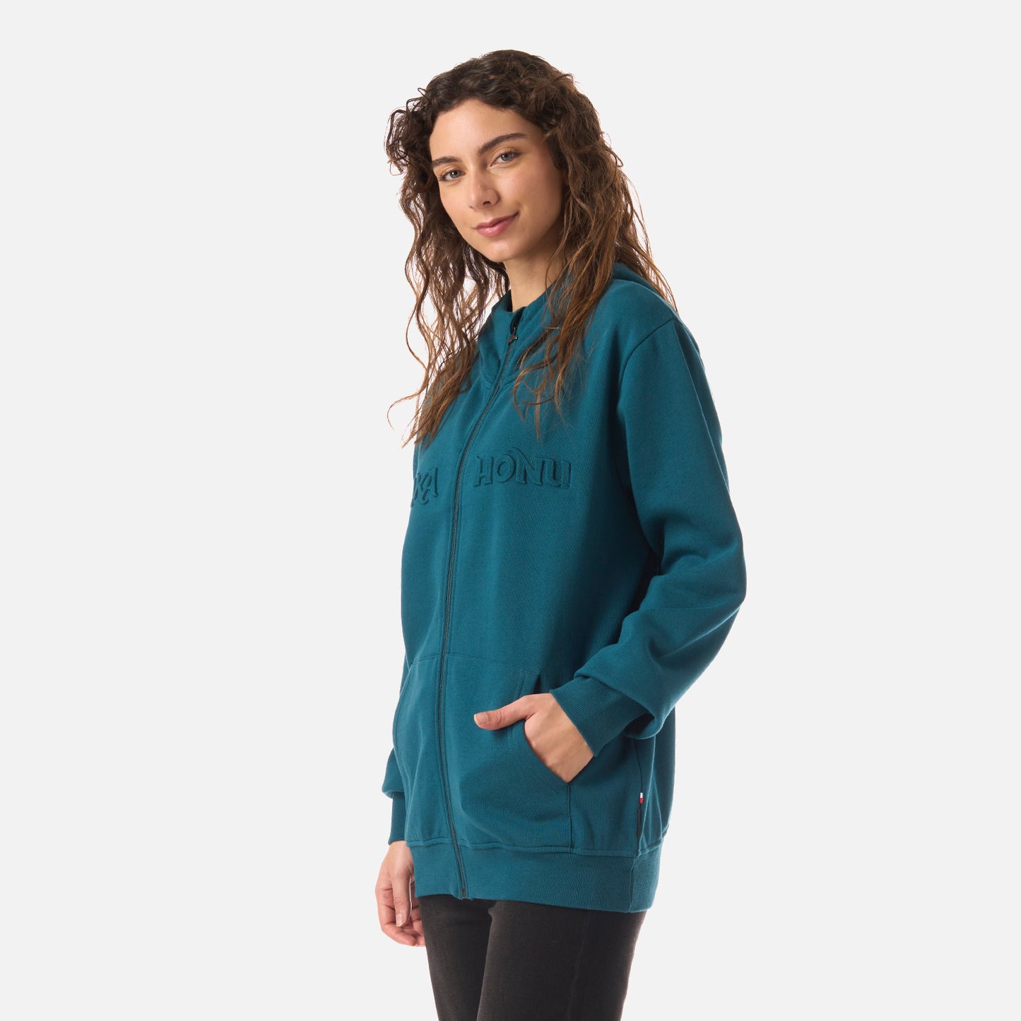 Polerón Mujer Motomami Full Zip Petroleo Oscuro Haka Honu