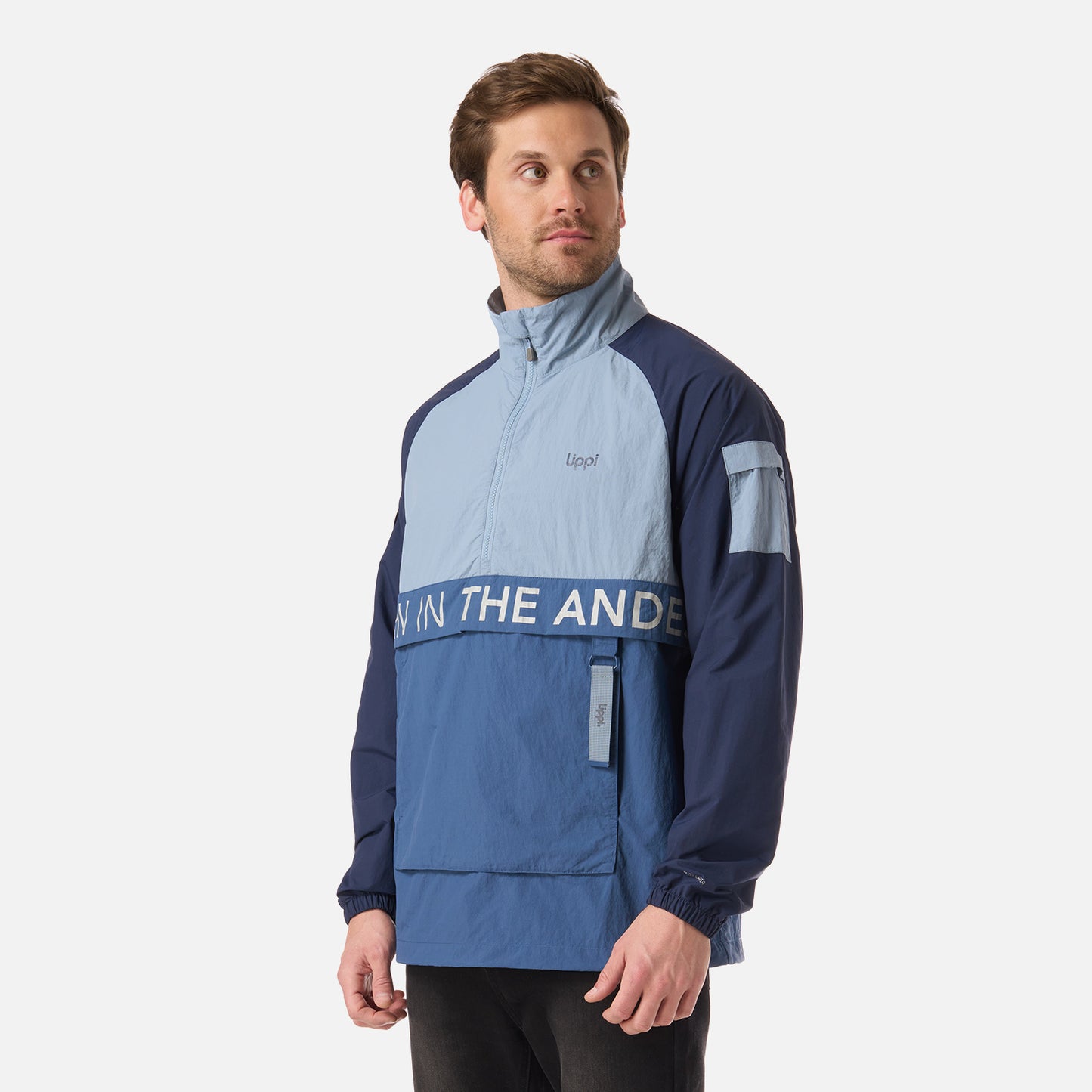 Chaqueta Hombre WindCity WindBreaker 1/4 Zip Jacket Azul Piedra Lippi