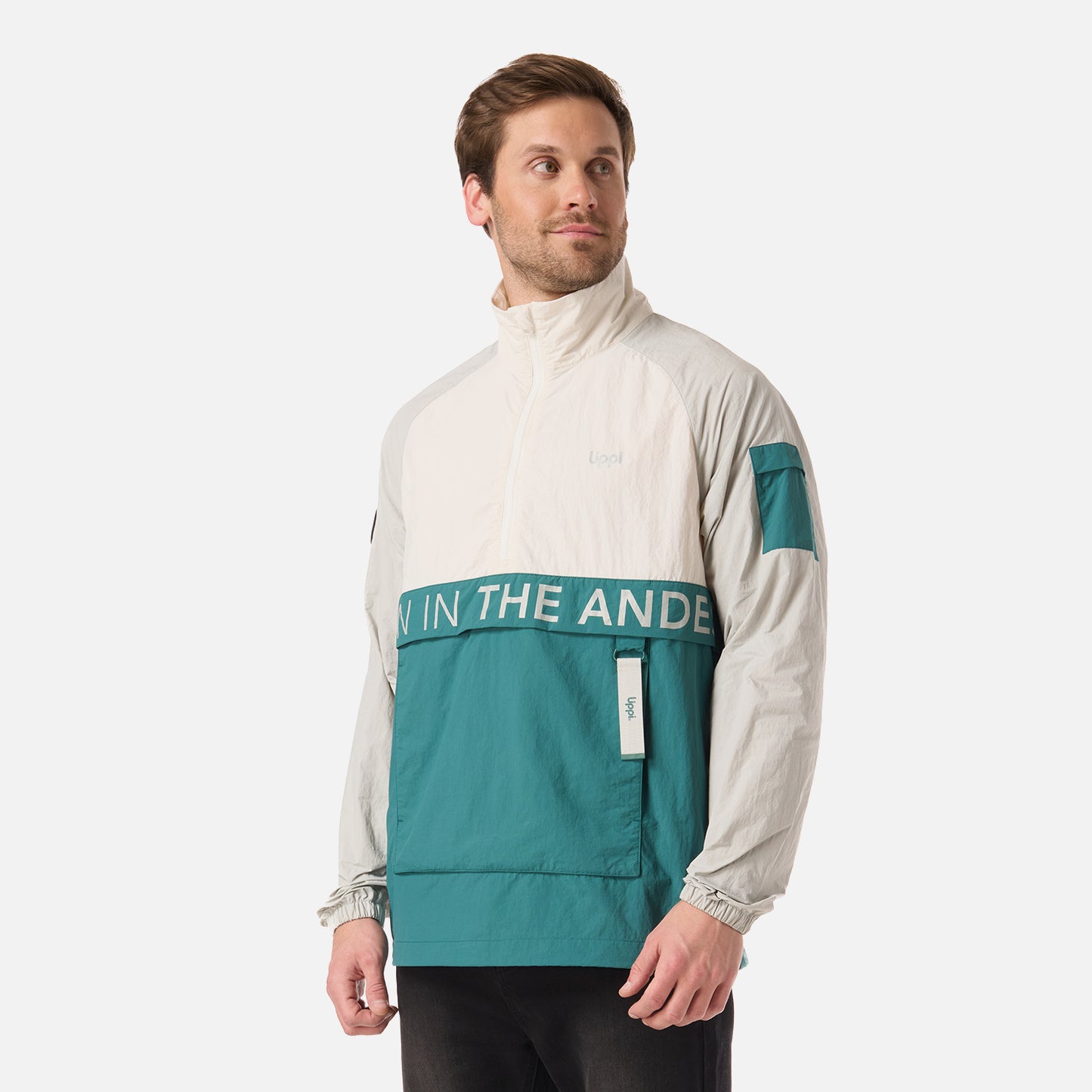 Chaqueta Hombre WindCity WindBreaker 1/4 Zip Jacket Gris Claro Lippi