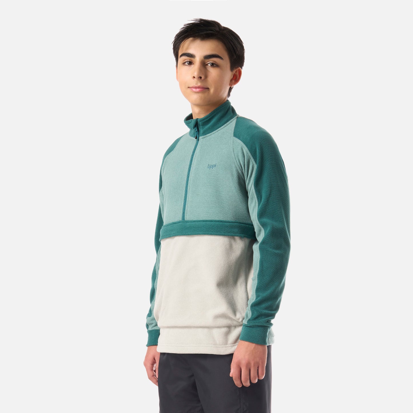 Polar Teen Boy Fireplace 1/4 Zip Sweatshirt Turquesa Lippi