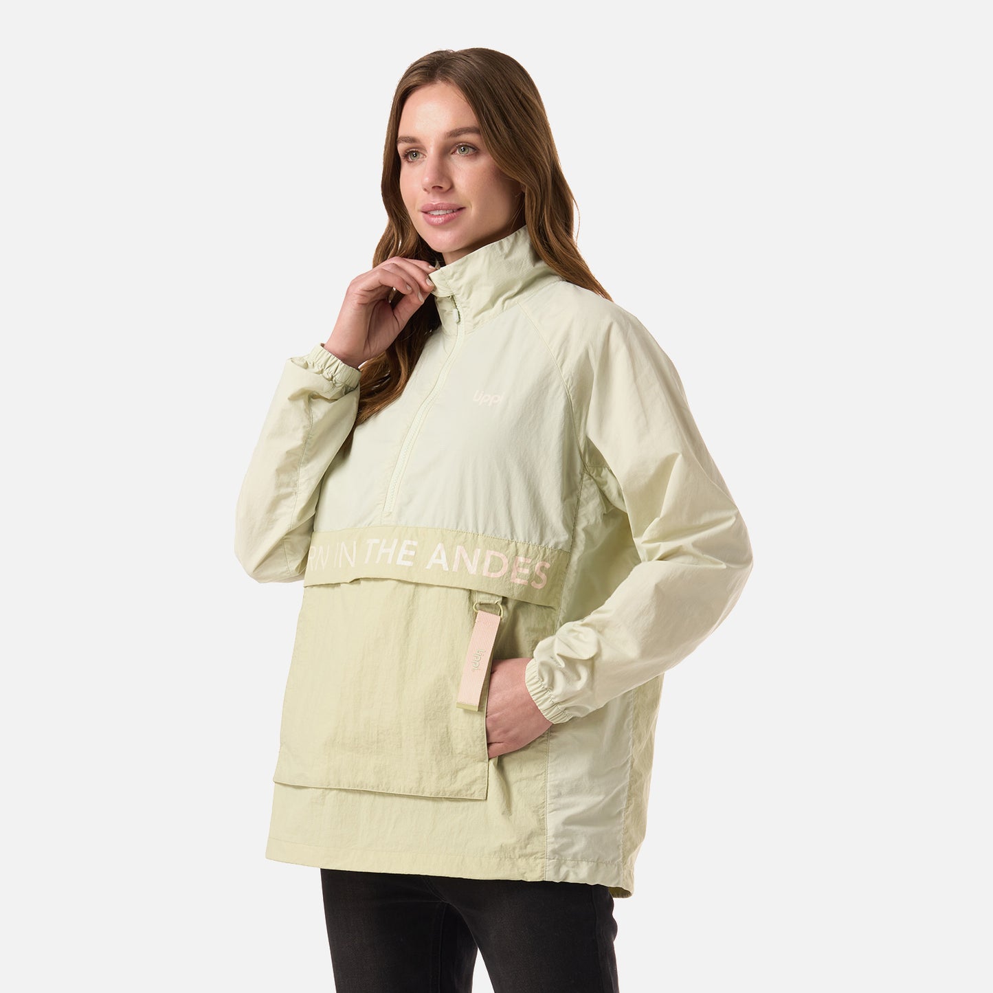 Chaqueta Mujer WindCity WindBreaker 1/4 Zip Jacket Verde Claro Lippi