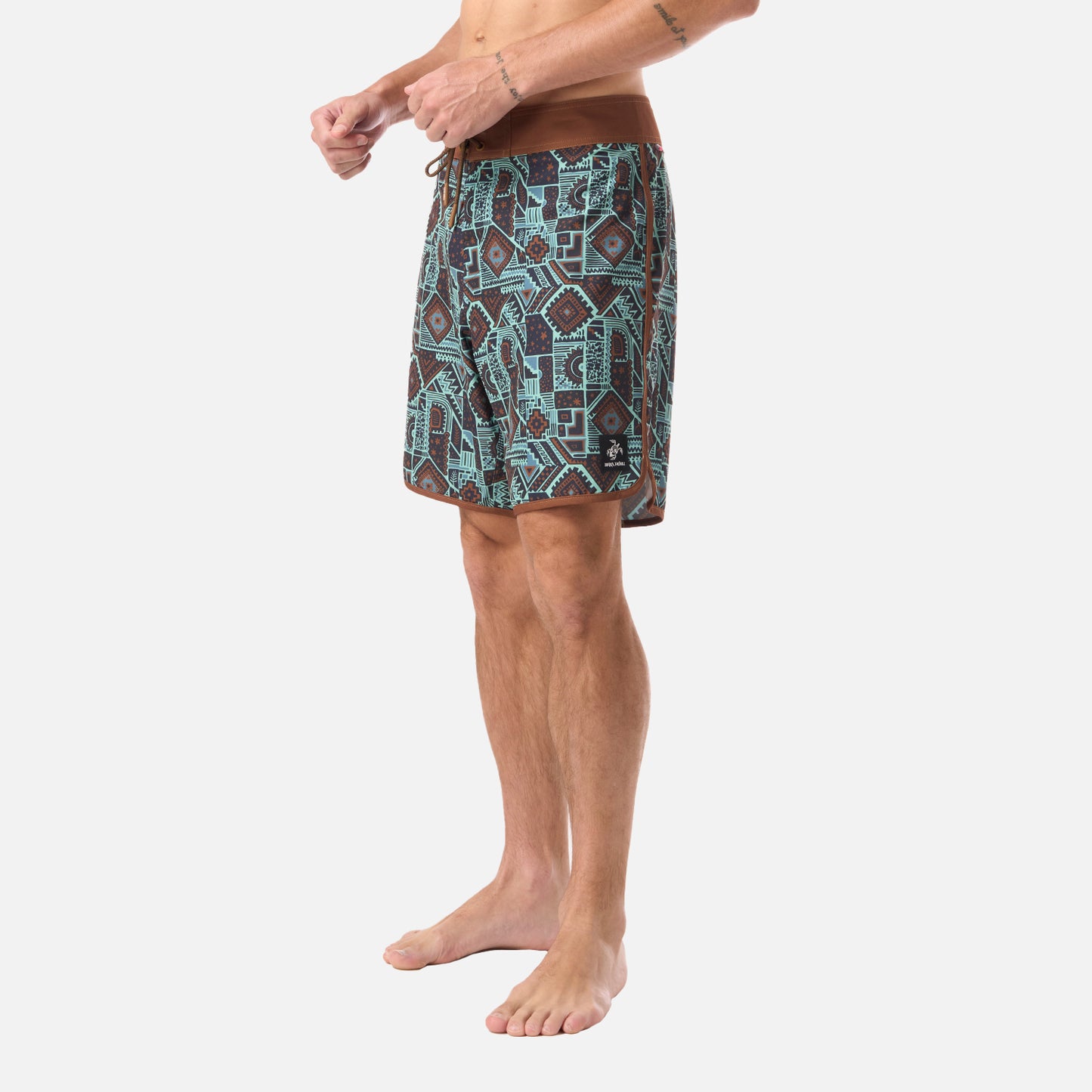 Traje de Baño Hombre Sorfer Print Mostaza Oscuro Haka Honu