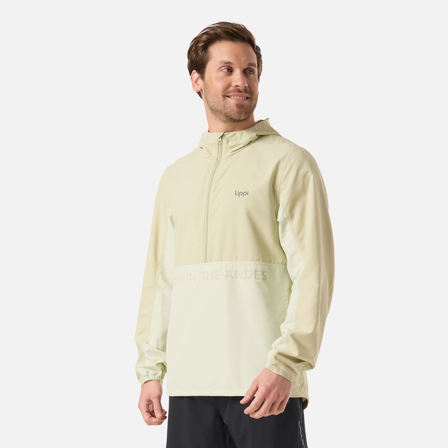 Chaqueta Hombre Nightfall Windbreaker 1/4 Zip Hoody Jacket Verde Manzana Lippi