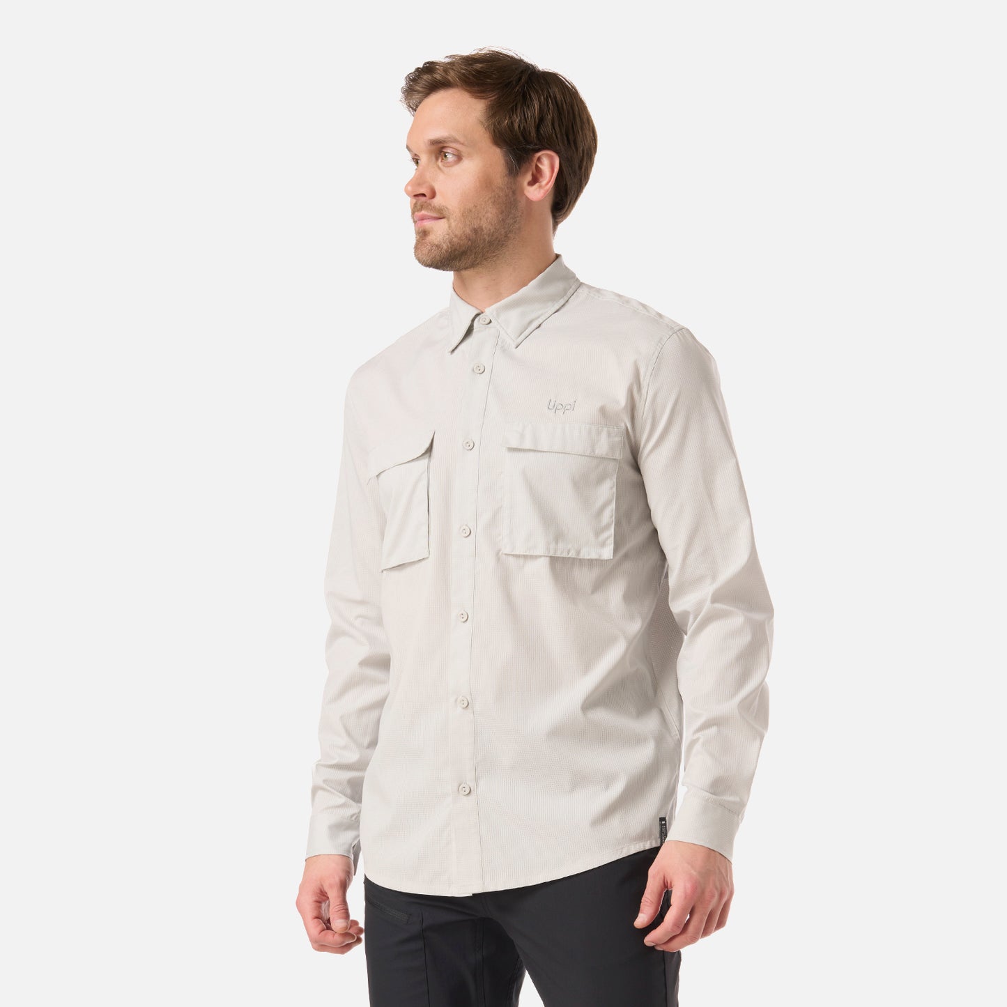 Camisa Hombre Rosselot Long Sleeve Q-Dry Shirt Gris Claro Lippi